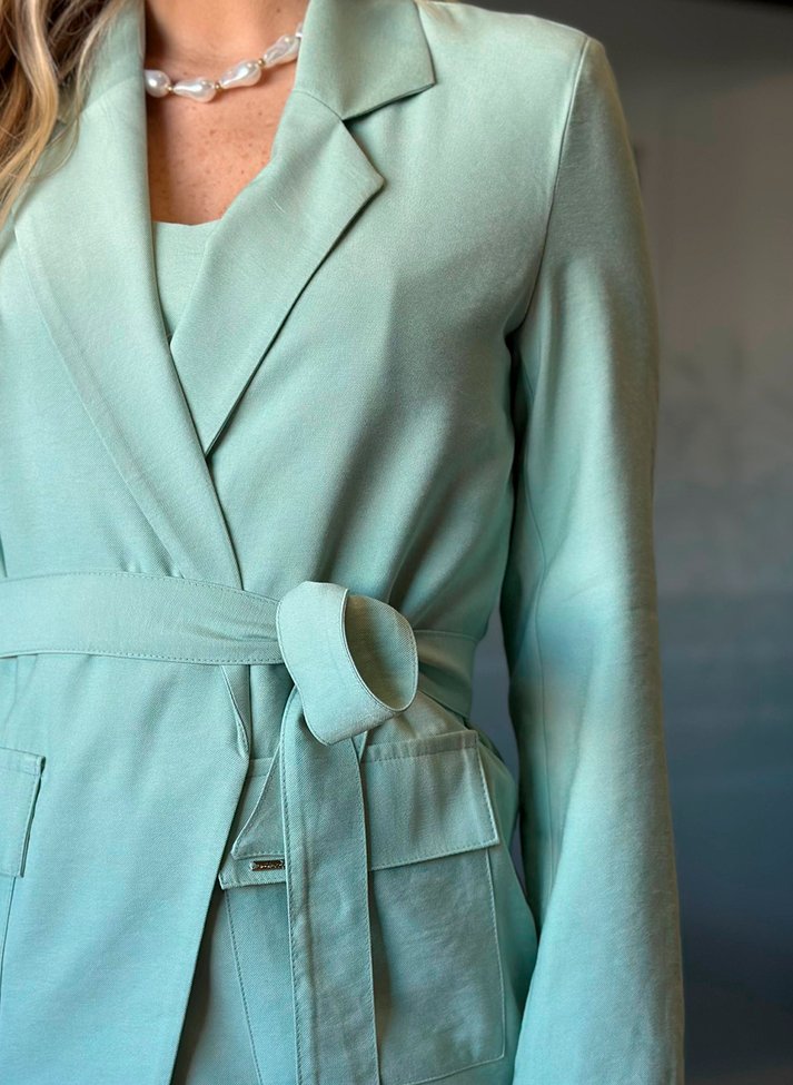 Blazer Alfaiataria Feminino Alongado Com Faixa | Zorya Brand